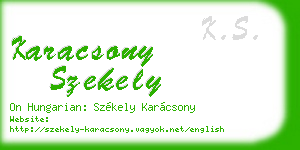karacsony szekely business card