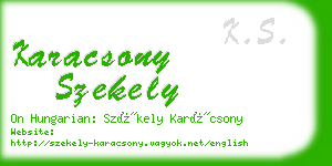 karacsony szekely business card